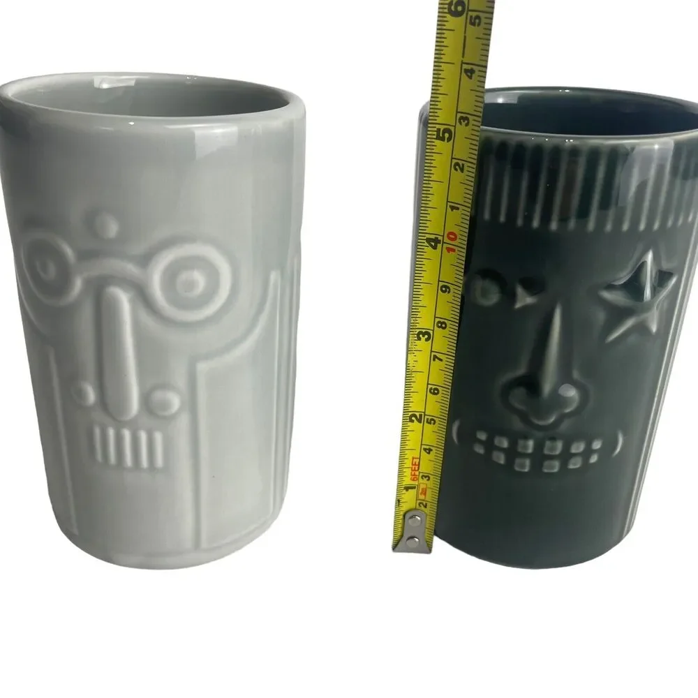 Ikea Tiki Mugs Frekvens Maria Vinka 13 oz Stoneware Drinking Glass Hawaiian Rare